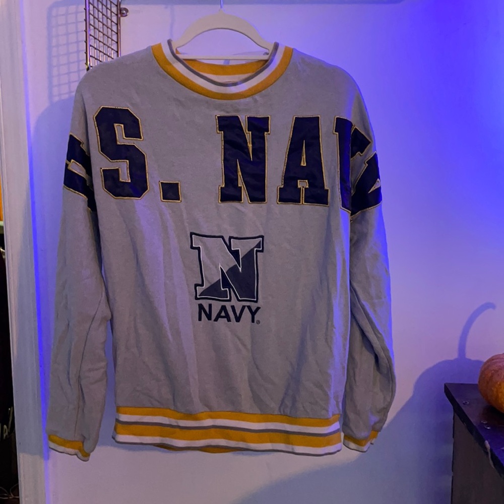 VS Pink Navy USNA Naval Academy Oversized Sweatshirt